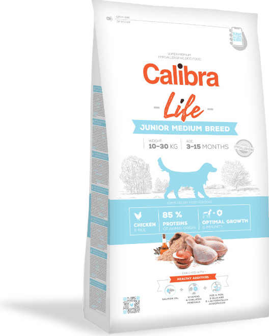 Calibra Dog Life Junior Medium Breed Chicken 3 x 12 kg