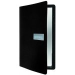 Jídelní lístek A4, kůže, jemnější povrch, kovový štítek, černý, MC-LRA4-RWBL – Zboží Živě