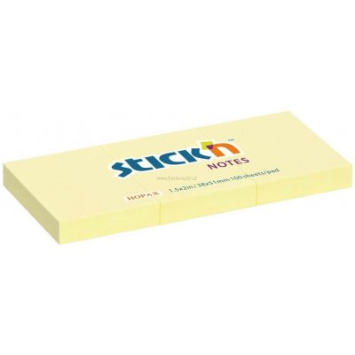 Samolepicí bloček Stick'n by HOPAX, 38 x 51 mm, 3 x 100 lístků, žlutý – Hledejceny.cz