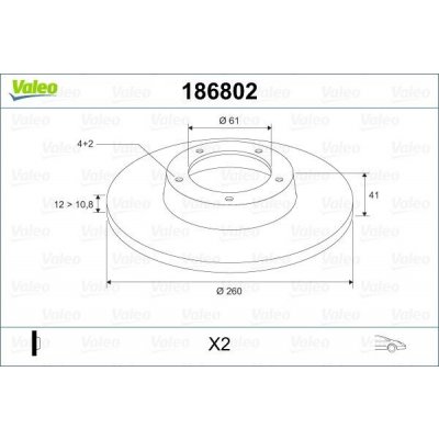 Brzdový kotouč VALEO 186802 – Hledejceny.cz