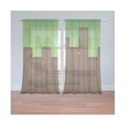 Sablio Záclony Green Blocks 2: 2ks 150x250cm – Hledejceny.cz