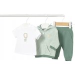 Mayoral chlapecký set 3ks tričko KR mikina tepláky bílá zelená – Sleviste.cz
