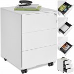Tectake 405237 kartotéka magna se 3 zamykatelnými zásuvkami - bílá – Sleviste.cz