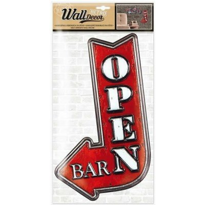 Wall decor 2317-1 Sam.dek.na zeď Bar, rozměry 38x22cm OPEN – Sleviste.cz