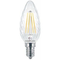 Century LED FILAMENT SVÍČKA TWIST ČIRÁ 4W E14 2700K 470Lm 360d 35x98mm IP20 CEN INTOR-041427 Teplá bílá Čirá