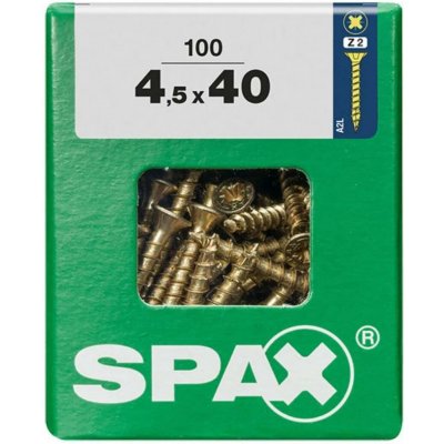 Spax Yellox Univerzální vrut, ø 4,5 × 40 mm, PZ2, zápustná hlava, 100 ks 4081020450407 – Hledejceny.cz