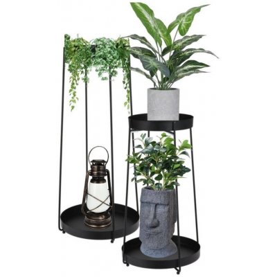 Kinekus Stojan na květináče kov černý KIN64303732 2 ks – Zboží Dáma