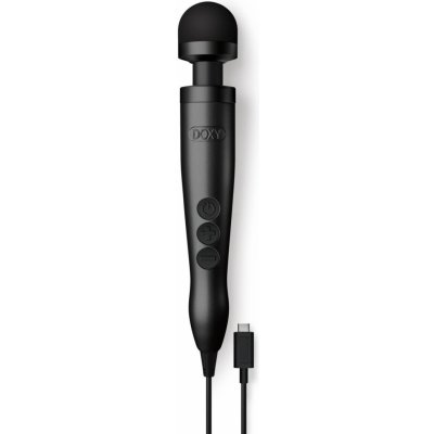 Doxy Masážní hlavice 3 USB C černá vibrační masážní hlavice 28 x 4,5 cm