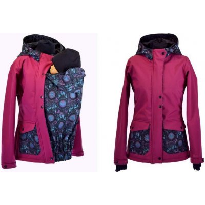 Shara softshellová bunda zimní vsadka se vzorem přední nošení fuchsie/lapače snů – Sleviste.cz