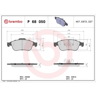 BREMBO P 68 050 Sada brzdových destiček, kotoučová brzda (P68050) | Zboží Auto