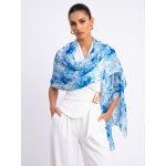 Classic Scarf šála modré květy – Hledejceny.cz