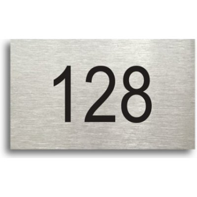 ACCEPT Číslo na dveře - typ 07 (50x30mm) - stříbrná tabulka - černý tisk