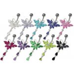 Šperky4U stříbrný piercing do pupíku motýlek BP01295-C – Zboží Dáma