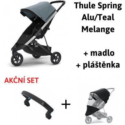 Thule Spring Aluminium Teal Melange 2022 + madlo + pláštěnka