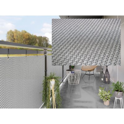 MyBestHome ratanová zástěna Pori 90 x 100 x 90 cm černá/bílá metráž – Zboží Dáma