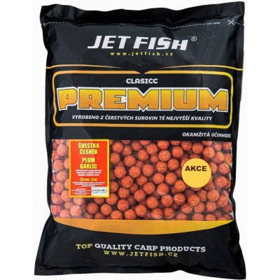 Jet Fish Premium classic boilies 5+5 kg 24 mm švestka / česnek – Sleviste.cz