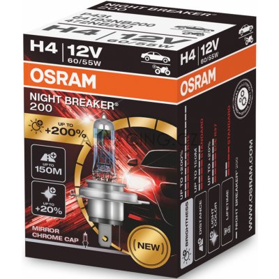 Halogenová žárovka Osram H4 NIGHT BREAKER LASER 12V 3900K +200% 1 ks