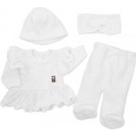 Kazum Pletená ažurková sada 4D, tunika polodupačky čepička čelenka bílá – Zboží Dáma