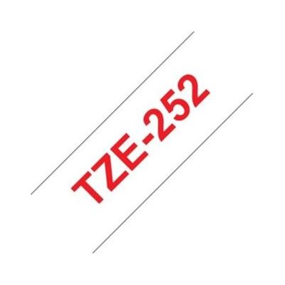 Brother TZ-252 bílá/červená laminovaná 24 mm – Zboží Mobilmania