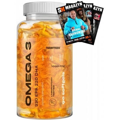 Nowmax Omega 3 1000 mg 330 EPA 220 90 kapslí mastné kyseliny Omega-3 vitamín E – Hledejceny.cz