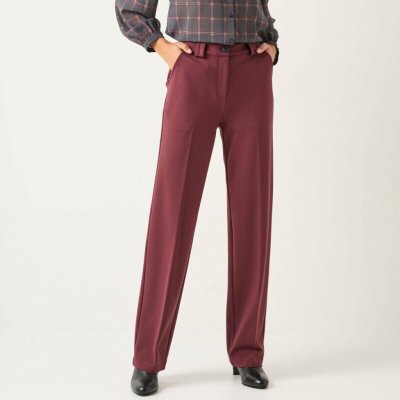 Rovné kalhoty z úpletu Milano bordó – Zboží Mobilmania