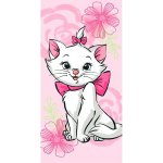 JERRY FABRICS Osuška Kočička Marie pink flower 70 x 140 cm – Zboží Mobilmania