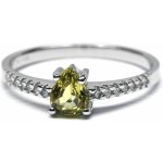 Klenoty Budín Ručně vyrobený prsten z bílého zlata se žlutým safírem a diamanty J 28043 17 – Sleviste.cz