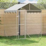 vidaXL Venkovní psí kotec se střechou stříbrný 200 x 200 x 250 cm – Sleviste.cz