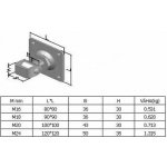 Závěs seřiditelný s plotnou M16/80x80mm/30kg