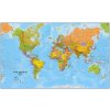 Maps International Svět - nástěnná politická mapa 195x120 cm (ANGL.) Varianta: hliníkový rám, Provedení: stříbrný