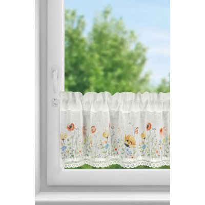 EUROFIRANY KRÁTKÁ ZÁCLONA NA PÁSCE NATI 150X30 CM KVĚTY – Hledejceny.cz