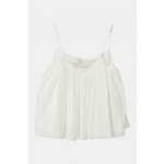 Pinko Up tílko na ramínka bavlněné smetanové – Zboží Dáma