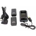 APT KX7A 2x XBOX 360 Baterie USB kabel, černá – Zboží Mobilmania