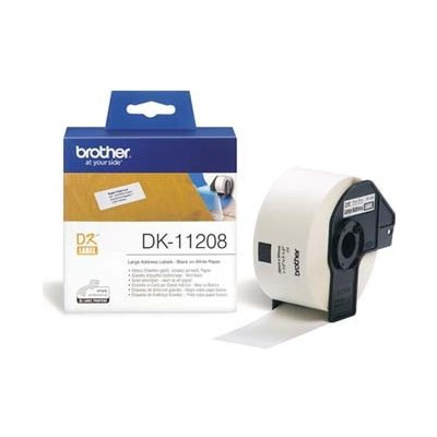 Brother DK-11208, 38mm x 90mm, papírové štítky, 400 etiket, bílé – Hledejceny.cz