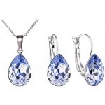 Swarovski Elements Pear stříbrná sada set souprava náušnice a přívěsek s řetízkem fialová slzička kapka 39169.4 Provence Lavender fialová světlá lila šeříková – Hledejceny.cz