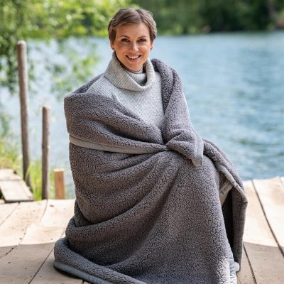 decoDoma Beránková deka Sandra šedá 140x200 – Hledejceny.cz