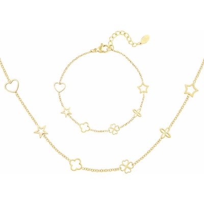 Ornamenti pozlacený set náhrdelníku a náramku Figures gold OOR300058 – Zboží Mobilmania