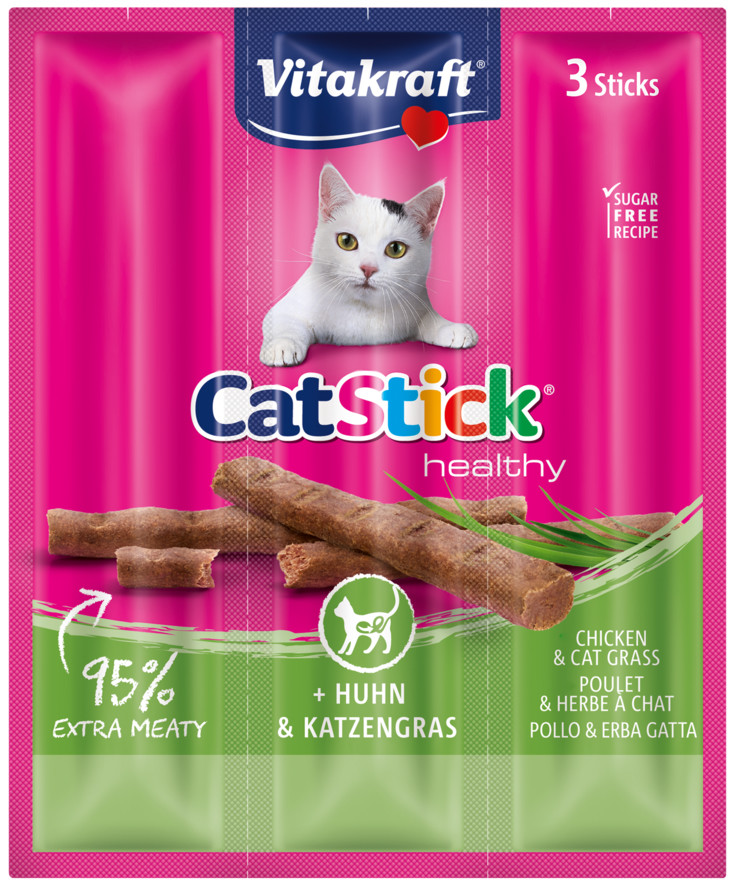 Vitakraft Cat Stick mini kuře tráva 3 ks 18 g