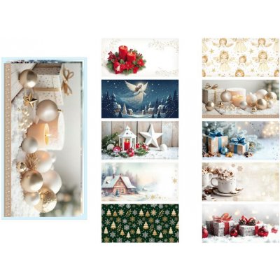 Obálka vánoční DL 220 x 110 mm mix motivů – Sleviste.cz