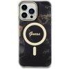 Pouzdro a kryt na mobilní telefon Apple Guess Ochranný kryt pro iPhone 14 Pro MAX - Guess, Marble IML MagSafe Black GUHMP14XHTMRSK