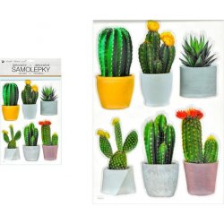 Samolepící dekorace 10481 plastická 3D kaktusy 29 x 49 cm
