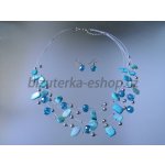 bizuterka-eshop.cz souprava náhrdelník a naušnice perličková perleťová modro stříbrná BZ-07158 – Sleviste.cz