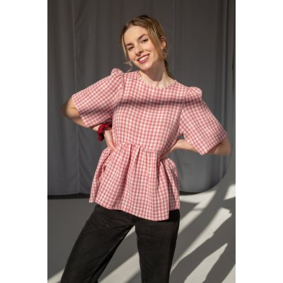Oneday BETTY halenka kostkovaná růžová – Zboží Dáma
