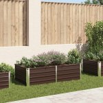 vidaXL Vyvýšený truhlík 160x80x45 cm pozinkovaná ocel hnědý – Sleviste.cz