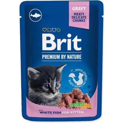 Brit Premium Chunks with White Fish in Gravy for Kittens 100 g – Zboží Mobilmania