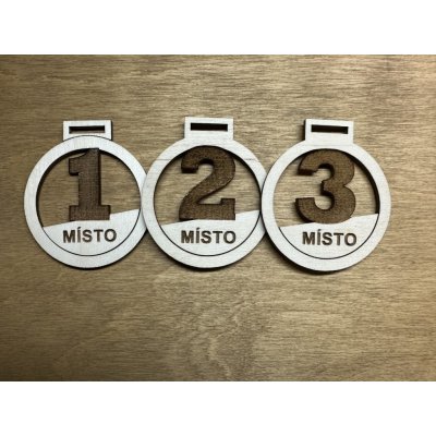 DCH Dřevěné medaile sada 1. 2. 3. místo – Zboží Dáma