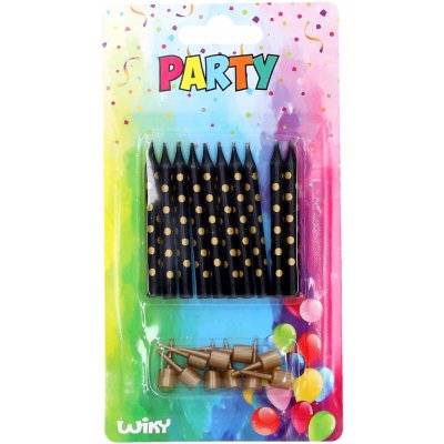 Wiky Svíčky stojánky zlaté tečky – Sleviste.cz