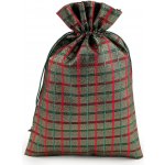 Prima-obchod Vánoční dárkový pytlík káro s lurexem 20x30 cm barva 2 zlatá – Sleviste.cz