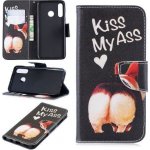 Pouzdro Pattern PU kožené peněženkové Huawei P30 Lite - kiss my ass – Sleviste.cz