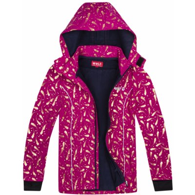 Wolf bunda B2366 tmavě růžová se zlatými kometami – Zboží Mobilmania